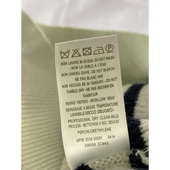 UNBRANDED Women's White-Black Striped Knit Button-Detail Wool-Blend Sweater SZXL - Picture 8 of 9